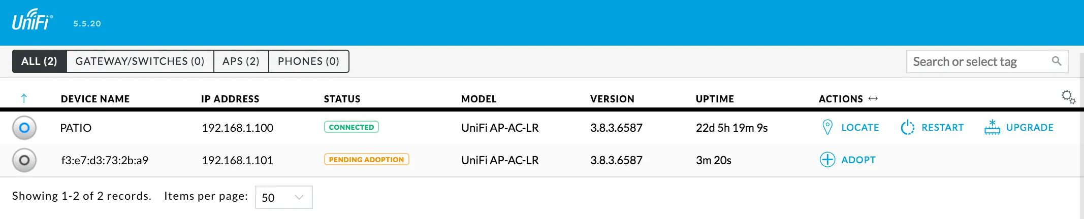 UniFi Controller Interface