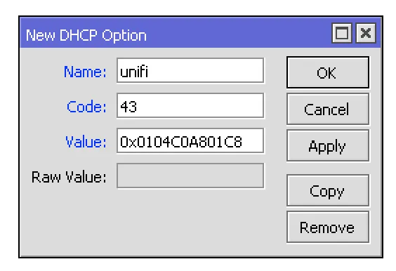 DHCP Option Configuration