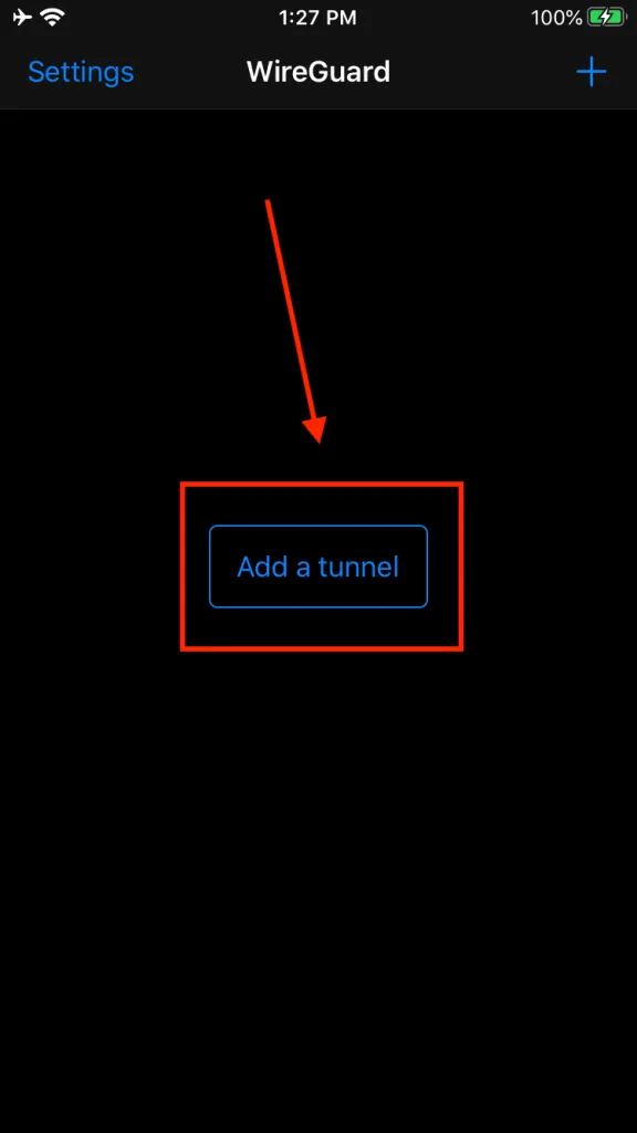 WireGuard iOS Add Tunnel