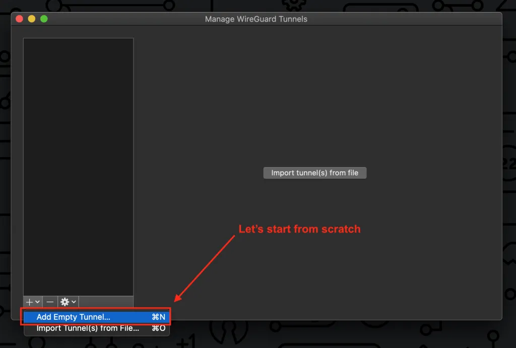 WireGuard macOS Add Tunnel