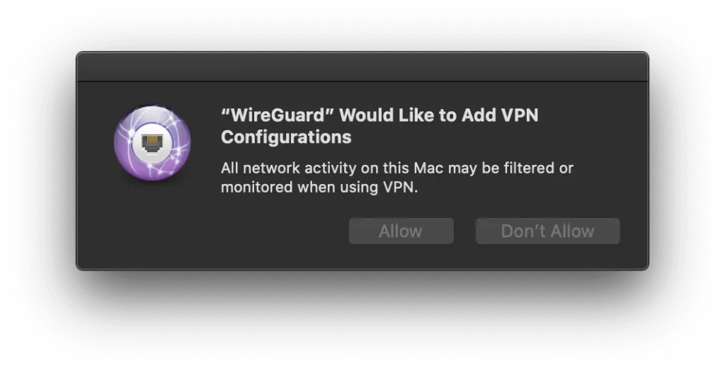 WireGuard macOS Add VPN