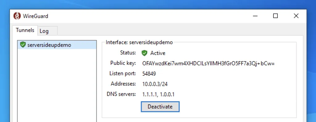 WireGuard Windows 10 Connected