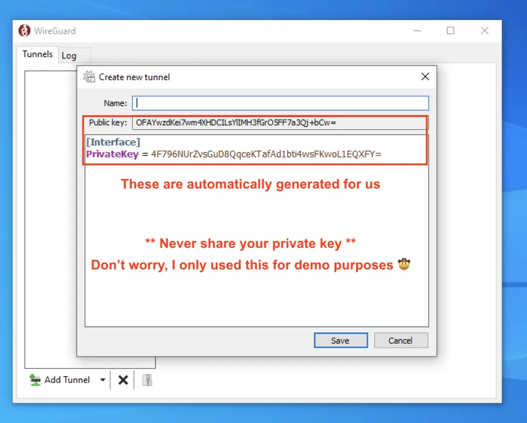 WireGuard Windows 10 Create Tunnel