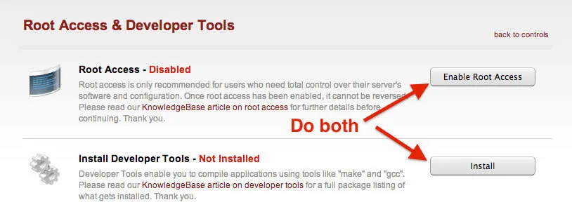 Root Access Configuration
