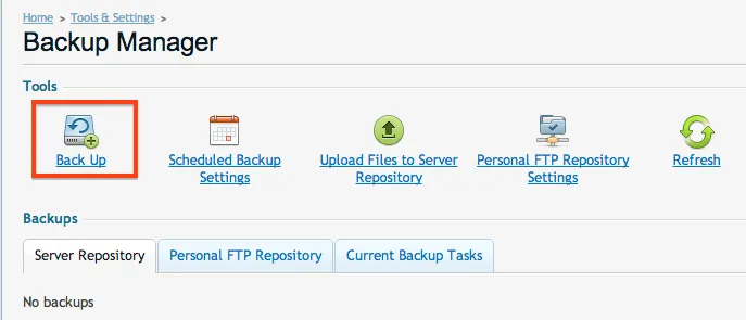 Backup Button