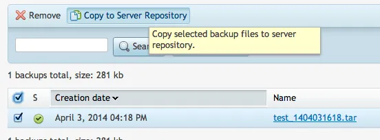 Copy To Server Repository