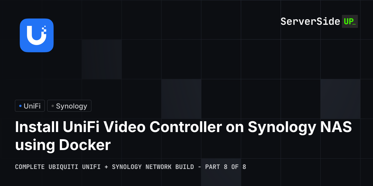 Install UniFi Video Controller on Synology NAS using Docker | Server ...