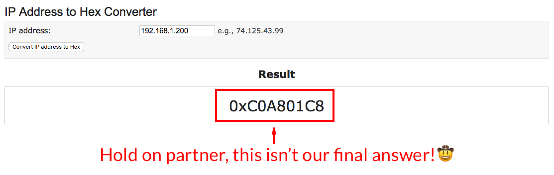 IP to Hex Conversion