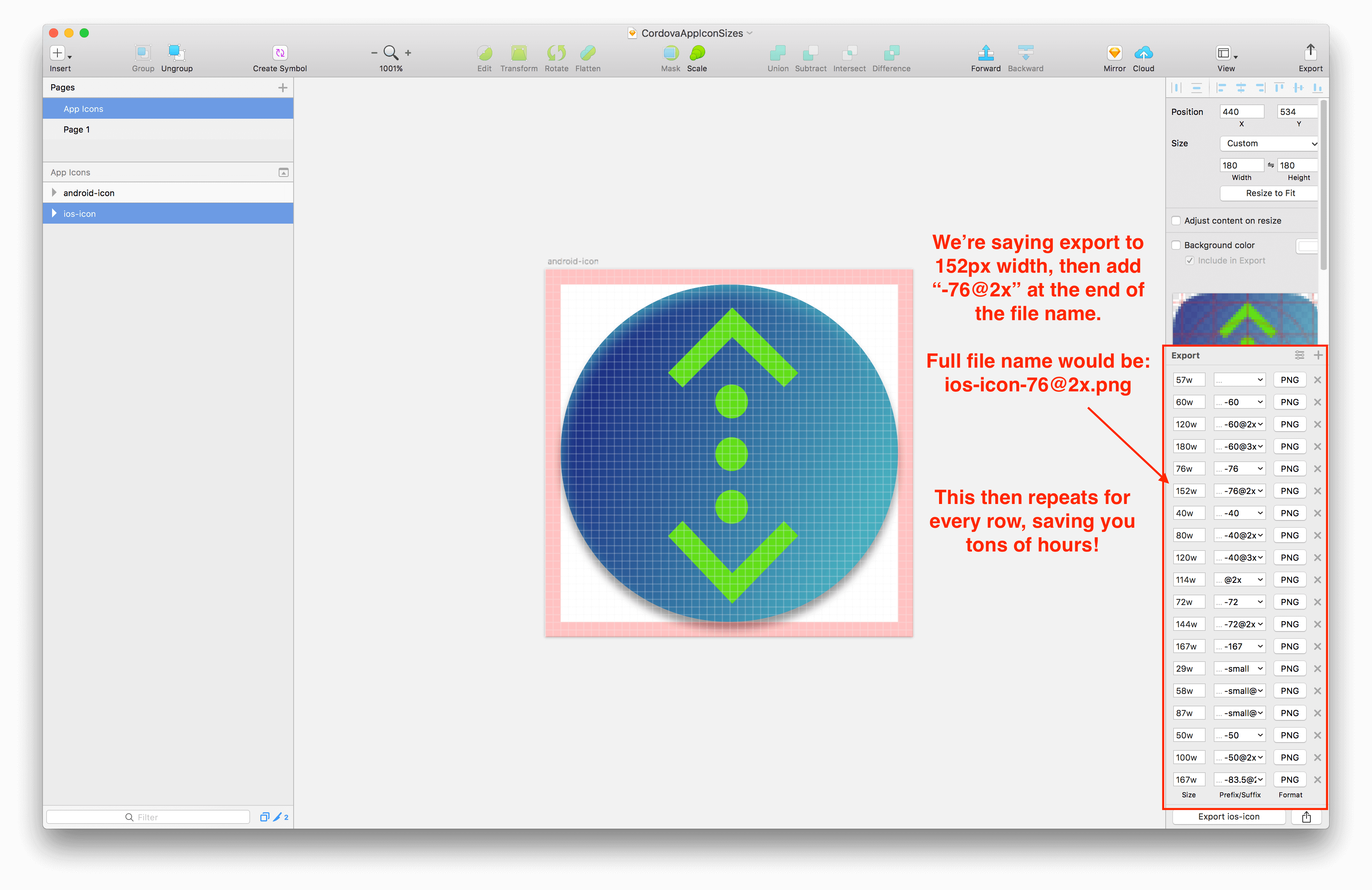 Sketch Export Options